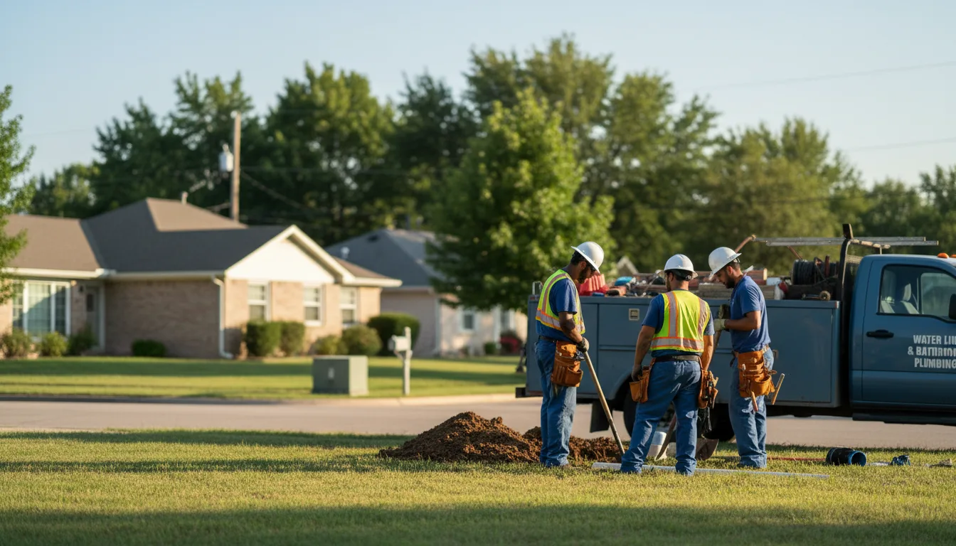 Residential water line and bathroom plumbing service in Huntsville, AR